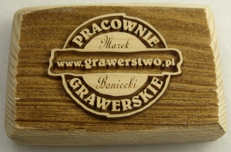 grawerowanie laserowe nr 47 Logo naszych pracowni grawerowane na drewnie