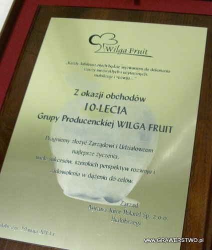 dyplom, dyplomy nr 244 Dyplom grawerowany w laminacie metalizowanym LZ-990, na desce bukowej