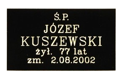 Tablice nagrobne nr 12 Tablica nagrobna grawerowana
