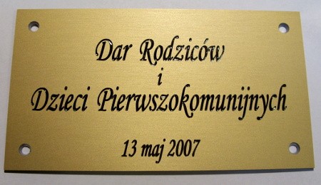 Tabliczki okolicznociowe grawerowane nr 37 plakietka grawerowana -  aluminium zoty mat