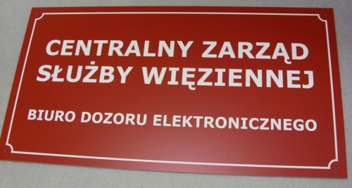 szyldy z laminatu nr 65 Szyld grawerowany - laminat grawerski, kolor czerwony grawerunek biay