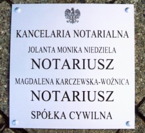 szyldy dla notariuszy nr 12 