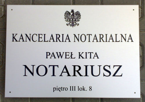 szyldy dla notariuszy nr 13 