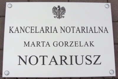 szyldy dla notariuszy nr 14 