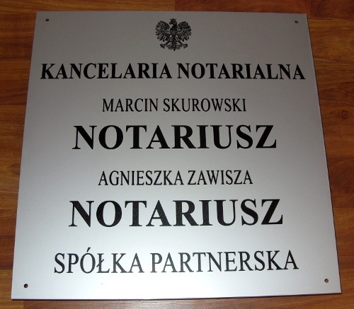 szyldy dla notariuszy nr 16 