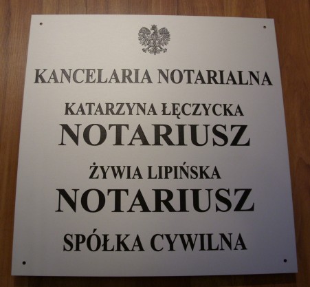 szyldy dla notariuszy nr 17 