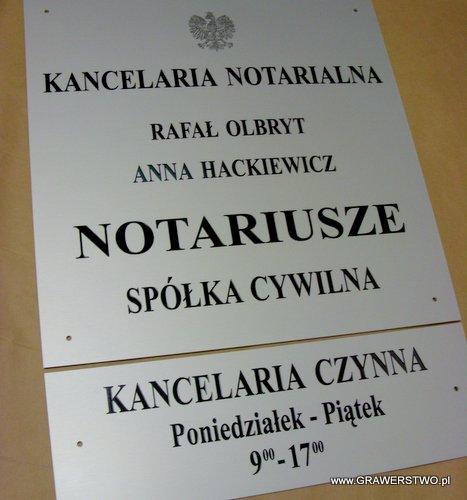 szyldy dla notariuszy nr 20 