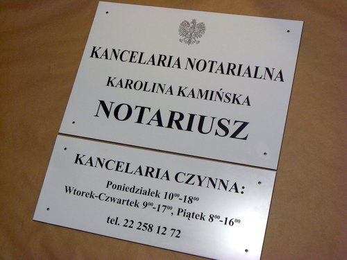 szyldy dla notariuszy nr 27 