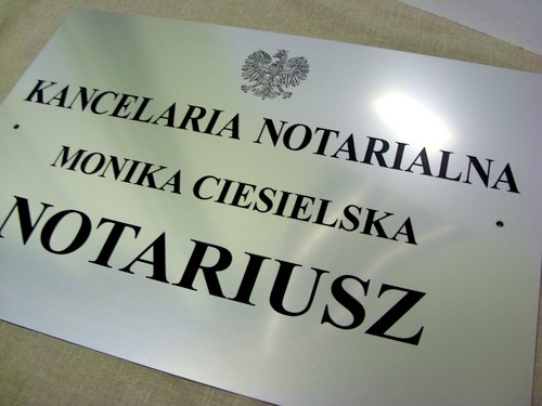 szyldy dla notariuszy nr 30 