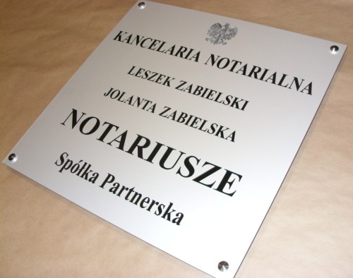 szyldy dla notariuszy nr 32 