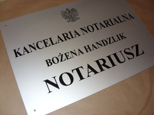 szyldy dla notariuszy nr 33 