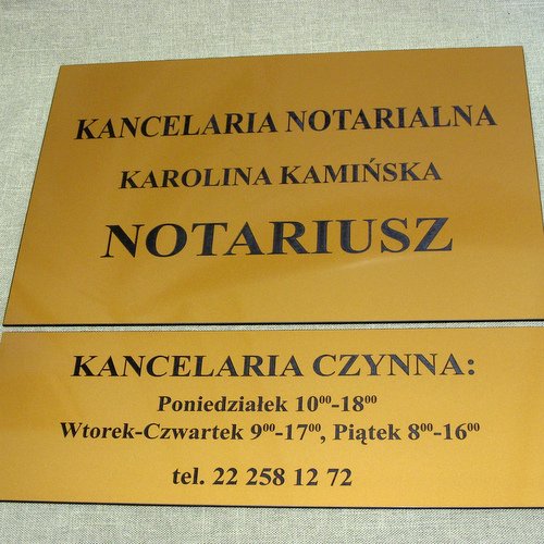 szyldy dla notariuszy nr 41 