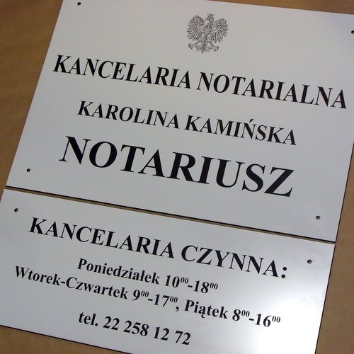 szyldy dla notariuszy nr 42 