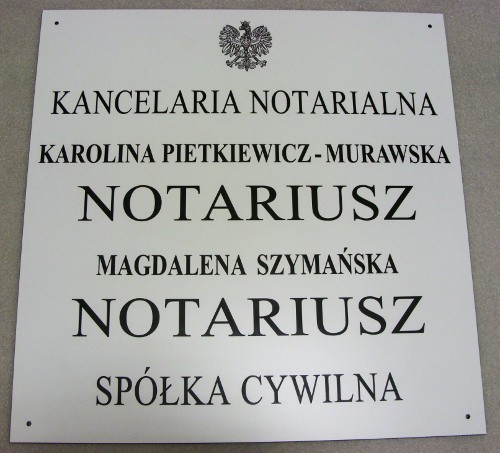 szyldy dla notariuszy nr 7 