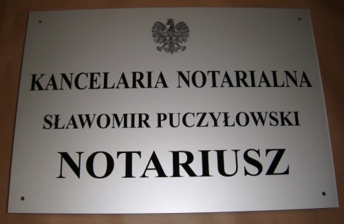 szyldy dla notariuszy nr 9 