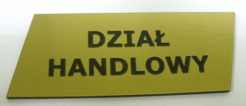 Tabliczka na drzwi grawerowana nr 20 Tabliczka grawerowana z laminatu  metalizowanego - zoty szlifowany LZ 990