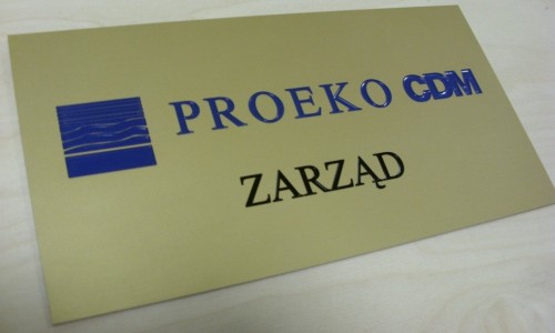 Tabliczka na drzwi grawerowana nr 29 Tabliczka grawerowana z aluminium anodowanego szampaski mat  grawerunek napuszczony  lakierem