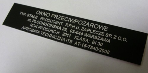 tabliczki znamionowe, pulpity nr 43 Tabliczka znamionowa grawerowana laserowo - aluminium anodowane czarny mat