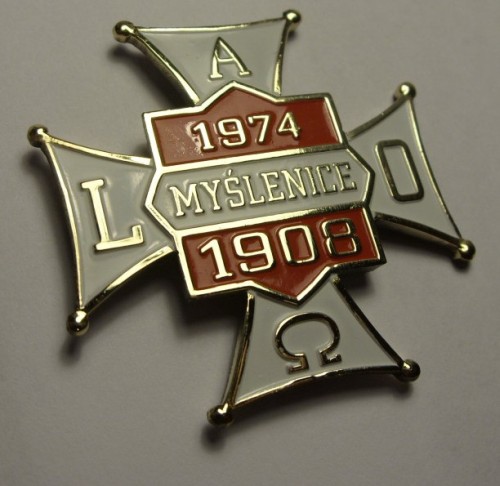 Znaczki firmowe grawerowane nr 63 Odznaka mosina  polerowana wypeniona lakierem akrylowym